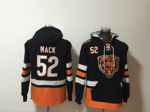 Men's Chicago Bears #52 Khalil Mack Black Ageless Must-Have Lace-Up Pullover Hoodie Men's Chicago Bears #52 Khalil Mack Black Ageless Must-Have Lace-Up Pullover Hoodie